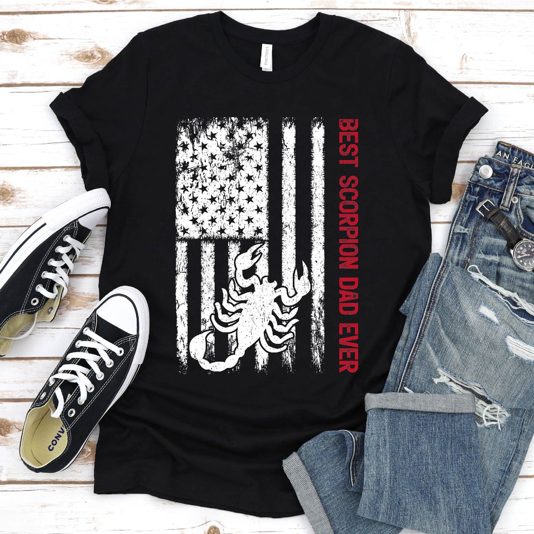 Best Scorpion Dad Ever Usa Flag Scorpion Fathers Day T-shirt