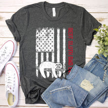 Load image into Gallery viewer, Best Sloth Dad Ever Usa Flag Sloth Fathers Day T-shirt
