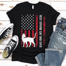 Load image into Gallery viewer, Vintage Best Sphynx Cat Dad Ever Usa Flag Sphynx Cat Fathers Day T-shirt
