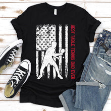 Load image into Gallery viewer, Best Table Tennis Dad Ever Usa Flag Table Tennis Fathers Day T-shirt
