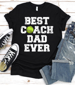 Vintage Best Coach Dad Ever Tennis Coach Fathers Day T-shirt