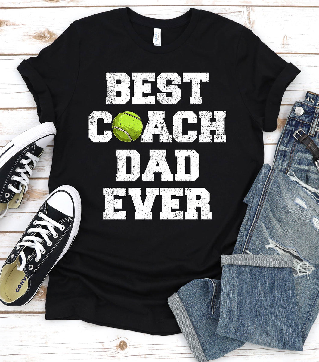 Vintage Best Coach Dad Ever Tennis Coach Fathers Day T-shirt