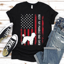 Load image into Gallery viewer, Vintage Best Toy Poodle Dad Ever Usa Flag Toy Poodle Fathers Day T-shirt
