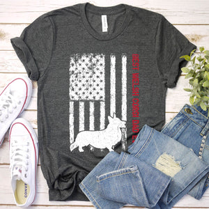 Best Welsh Corgi Dad Ever Usa Flag Welsh Corgi Fathers Day T-shirt