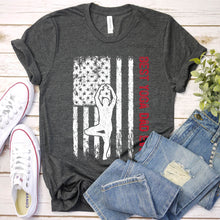 Load image into Gallery viewer, Best Yoga Dad Ever Usa Flag Yoga Fathers Day T-shirt
