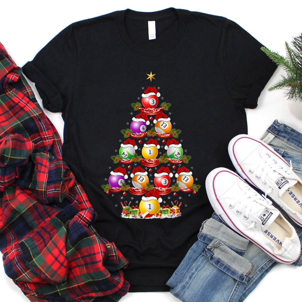 Billiard Xmas Tree Funny Billiard Christmas Shirt