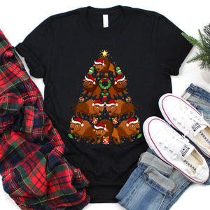 Bison Christmas Tree Bison Xmas T-Shirt for Men Women Girls Kids