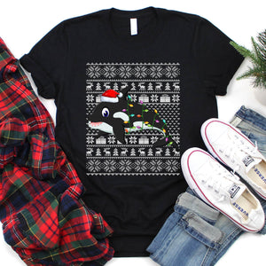 Blackfish Fish Lover Ugly Xmas Santa Hat Blackfish Christmas T-Shirt