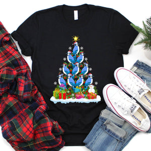 Blue Jay Birds Christmas Tree Blue Jay Xmas T-Shirt for Men Women Girls Kids