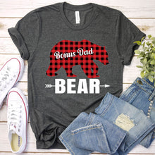 Load image into Gallery viewer, Bonus Dad Bear Pajama Shirt Bonus Dad Bear Father&#39;s Day T-shirt
