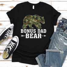 Load image into Gallery viewer, Bear Lover Camouflage Army Military Bonus Dad Bear Fathers Day T-shirt
