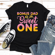 Load image into Gallery viewer, Bonus Dad of Sweet One First Birthday Party Matching Family Donut T-Shirt
