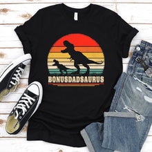 Load image into Gallery viewer, T-Rex Dinosaur Vintage Bonusdadsaurus Dinosaur Bonus Dad Father&#39;s Day T-shirt
