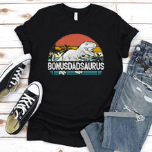 Load image into Gallery viewer, BonusDadsaurus Vintage T rex Dinosaur Bonus Dad Saurus Father&#39;s Day T-shirt
