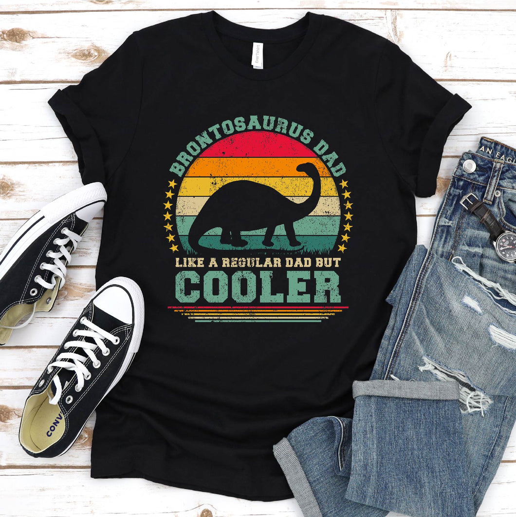 Vintage Brontosaurus Dad Like A Regular Dad But Cooler Brontosaurus Fathers Day T-shirt