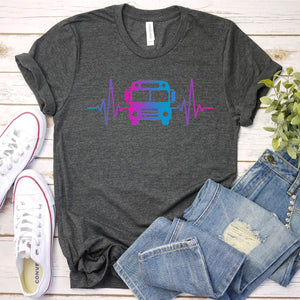 Bus Driver Heartbeat Funny School Bus Driver Father's Day T-shirt