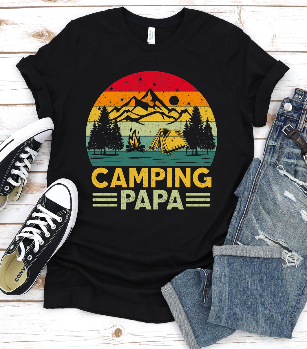 Vintage Camping Papa Fathers Day T-shirt
