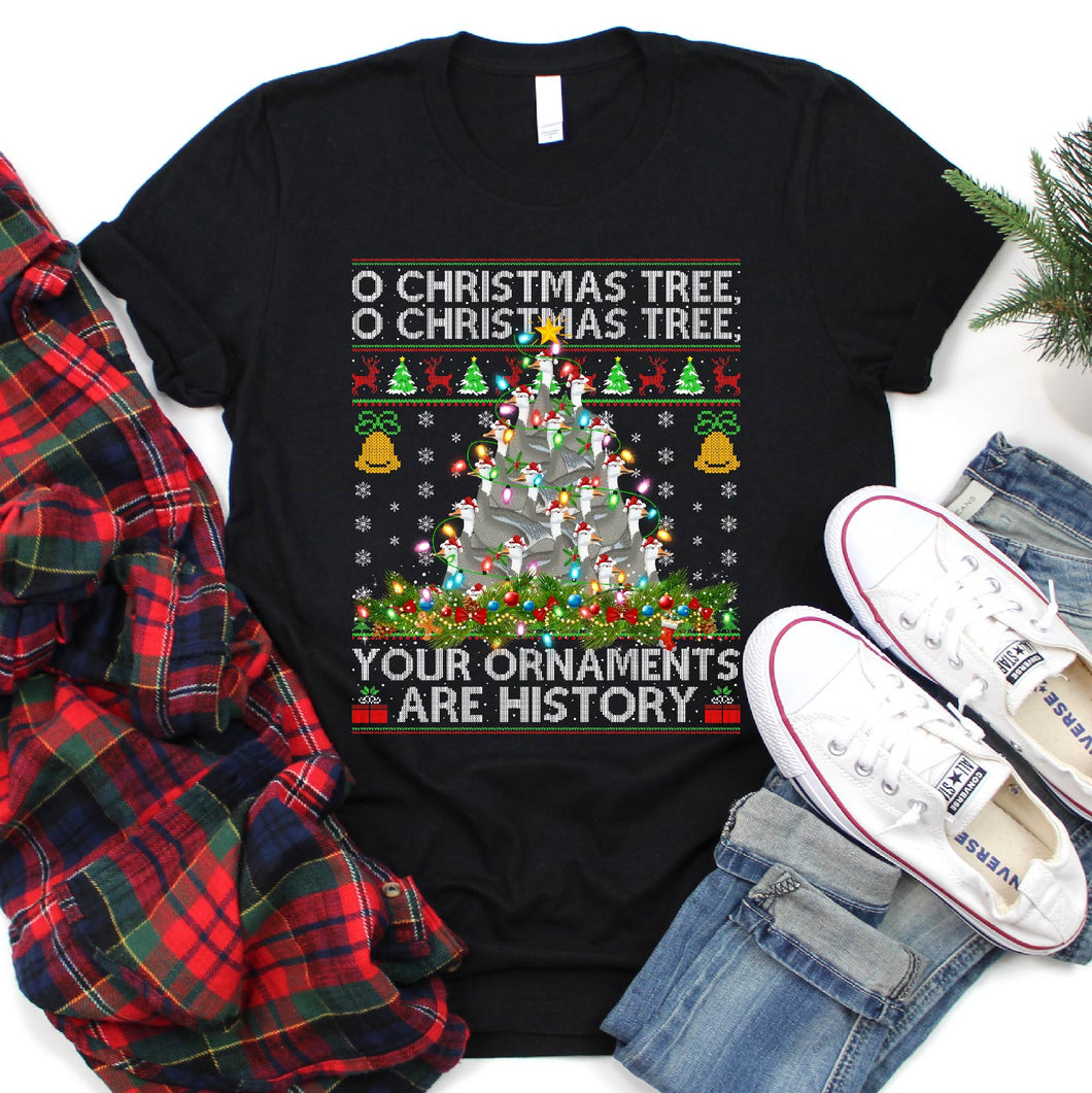 Canada Goose Xmas Lighting Tree Santa Canada Goose Ugly Christmas T-Shirt