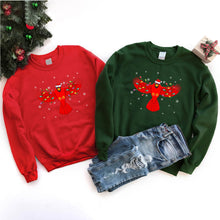 Load image into Gallery viewer, Funny Cardinal Xmas Lights Santa Hat Cardinal Christmas T-Shirt
