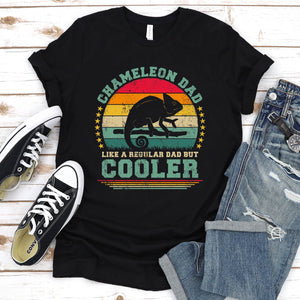 Vintage Chameleon Dad Like A Regular Dad But Cooler Chameleon Fathers Day T-shirt