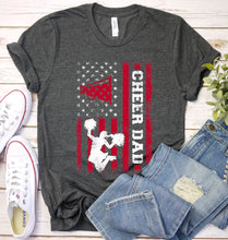 Load image into Gallery viewer, Vintage Cheer Dad Usa Flag Fathers Day T-shirt
