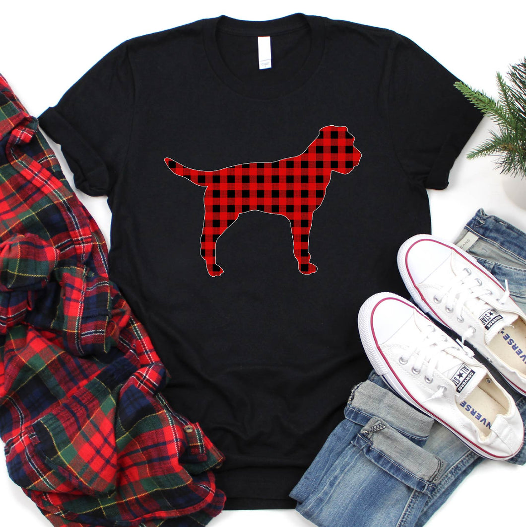 Matching Family Red Buffalo Plaid Border Terrier Christmas T-Shirt