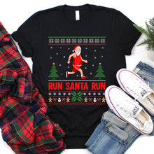 Load image into Gallery viewer, Ugly Running Xmas Gift Sun Santa Run Funny Running Christmas T-Shirt
