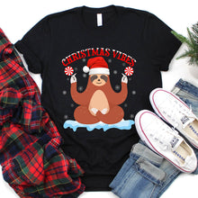 Load image into Gallery viewer, Christmas Vibes Santa Yoga Shirt Yoga Xmas T-Shirt
