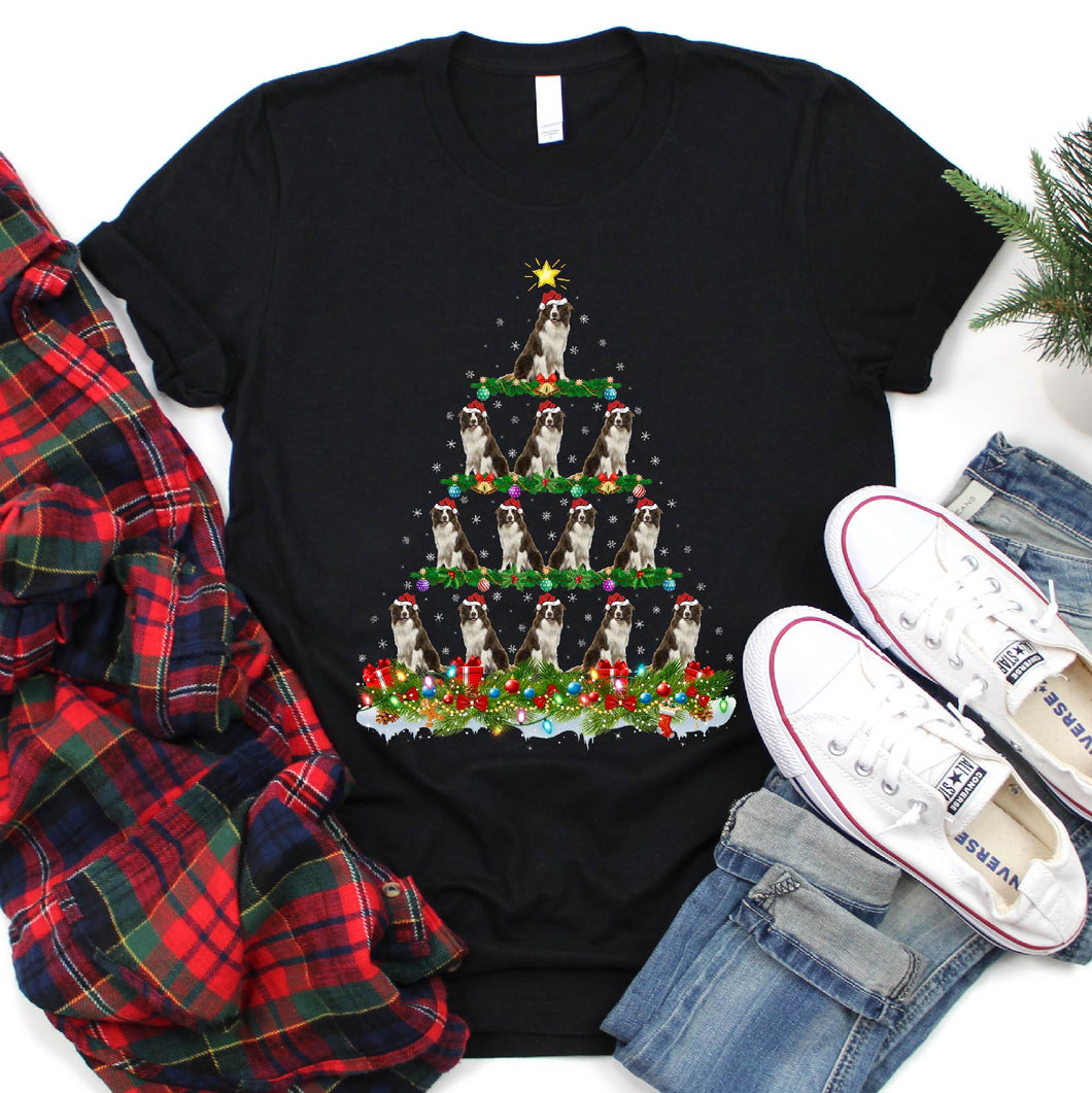 Collie Dog Christmas Tree Shirt Collie Dog Christmas T-Shirt for Men Women