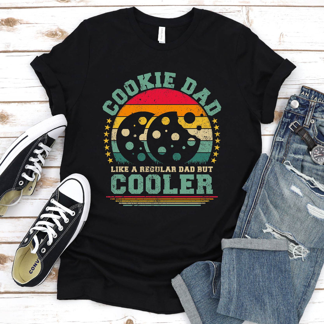 Vintage Cookie Dad Like A Regular Dad But Cooler Cookie Fathers Day T-shirt