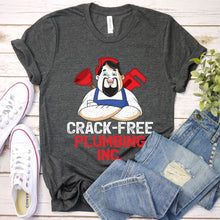 Load image into Gallery viewer, Crack Free Plumbing Inc Shirt Plumber Father&#39;s Day T-shirt
