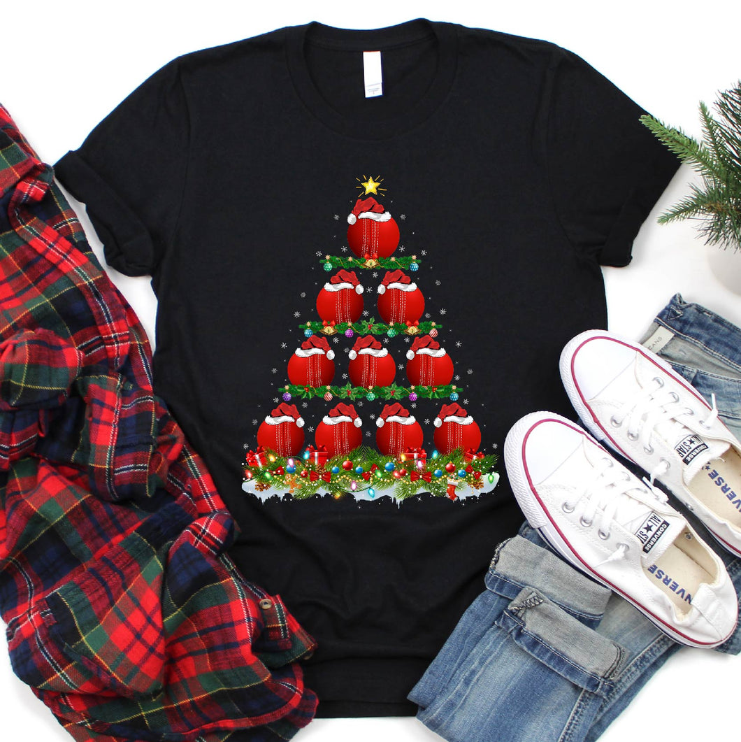 Cricket Sport Christmas Tree Shirt Cricket Sport Christmas T-Shirt for Men Women Girl Kids