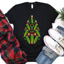 Load image into Gallery viewer, Cucumber Christmas Tree Cucumber Xmas T-Shirt for Men Women Girls Kids
