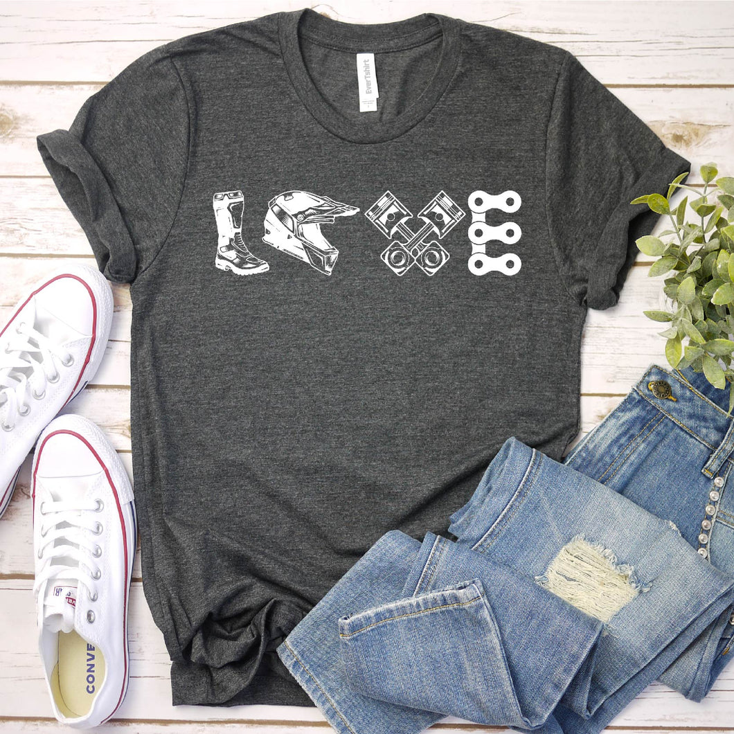 Dirt Bike LOVE Motocross Enduro Biker Father's Day T-shirt