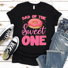 Load image into Gallery viewer, Men&#39;s Dad of Sweet One First Birthday Matching Family Donut Theme T-Shirt
