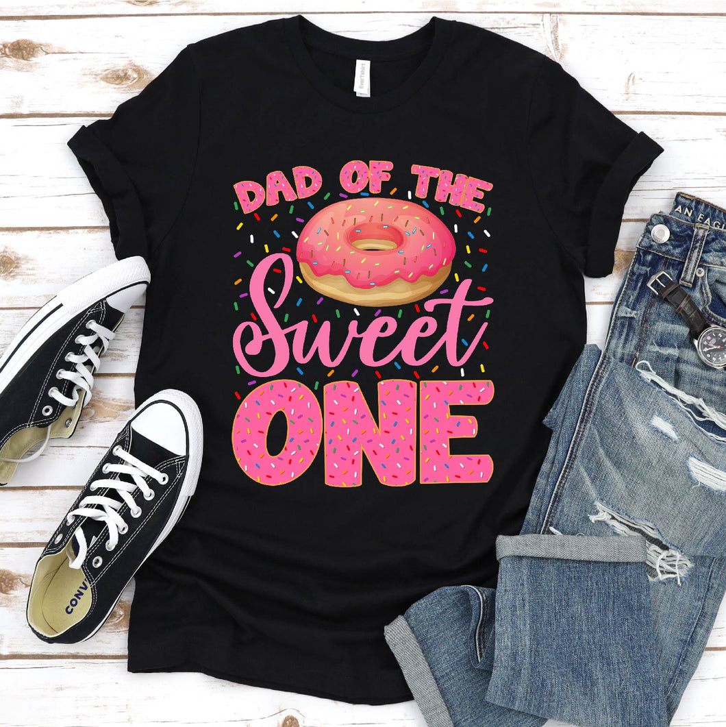Men's Dad of Sweet One First Birthday Matching Family Donut Theme T-Shirt