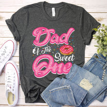 Load image into Gallery viewer, Men&#39;s Dad of Sweet One First Birthday Matching Family Donut Fathers Day T-Shirt
