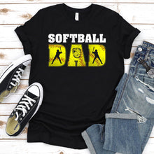 Load image into Gallery viewer, Dad Softball Apparel - Yellow Softball Fathers Day T-Shirt
