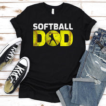 Load image into Gallery viewer, Dad Softball Apparel - Yellow Softball Father&#39;s Day T-Shirt
