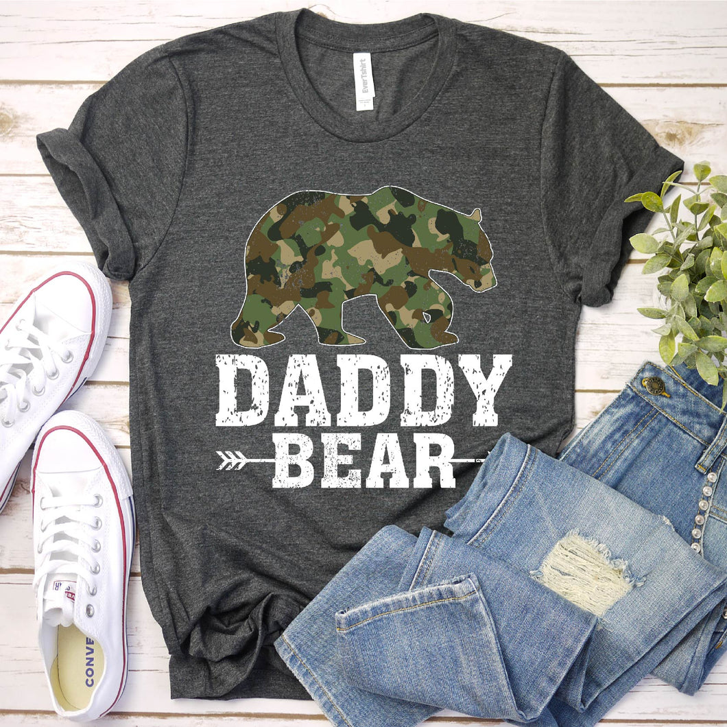 Bear Lover Camouflage Army Military Daddy Bear Fathers Day T-shirt