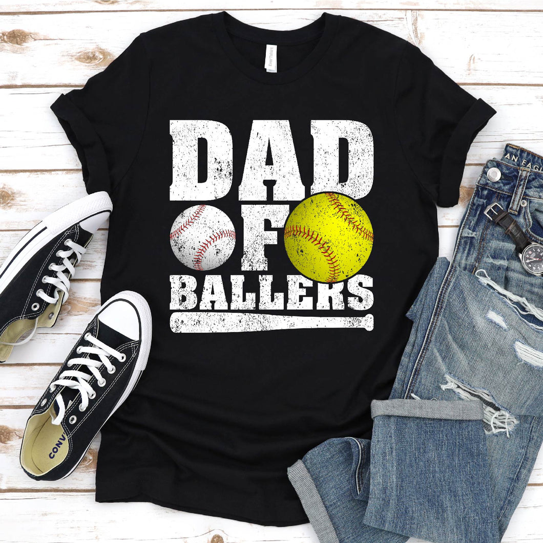 Dad of Ballers Funny Dad of Baseball and Softball Player Shirt