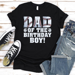 Dad of the Birthday Boy Baseball Lover Vintage Retro Fathers Day T-Shirt