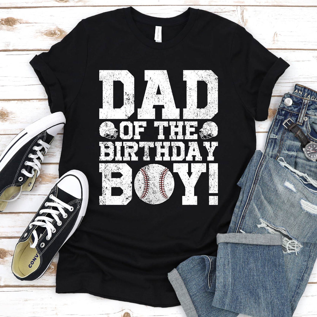 Dad of the Birthday Boy Baseball Lover Vintage Retro T-Shirt