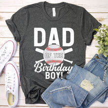 Load image into Gallery viewer, Dad of the Birthday Boy Baseball Lover Vintage Retro Fathers Day T-Shirt
