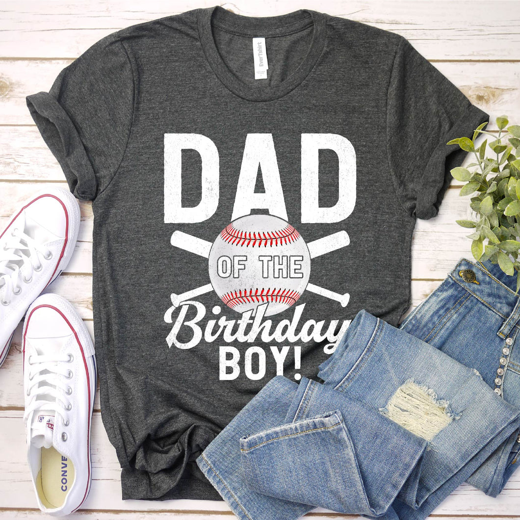 Dad of the Birthday Boy Baseball Lover Vintage Retro Fathers Day T-Shirt
