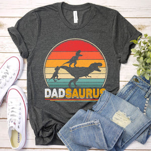 Dadsaurus Vintage Style T rex Dinosaur Dad Saurus Father's Day T-shirt
