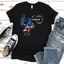 Load image into Gallery viewer, Dirt Bike American Flag Shirt Motocross 4th of July T-shirt
