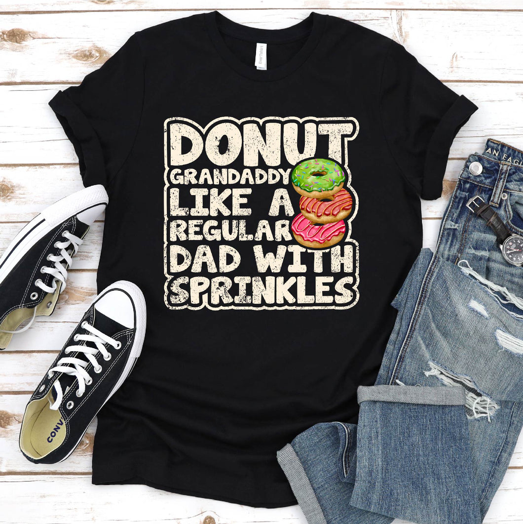 Men's Funny Donut Grandaddy Like A Regular Dad Donuts Father's Day T-Shirt
