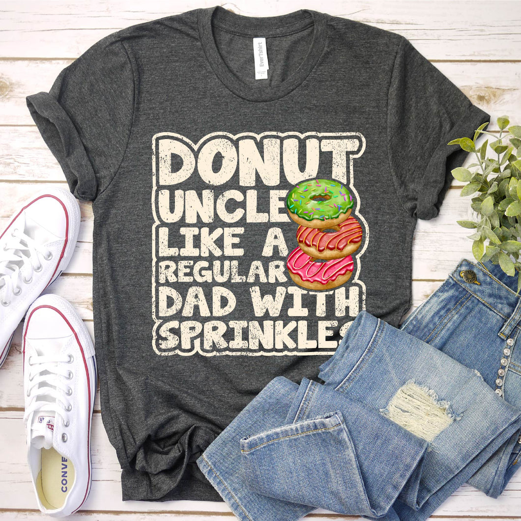 Men's Funny Donut Uncle Like A Regular Dad Donuts Father's Day T-Shirt