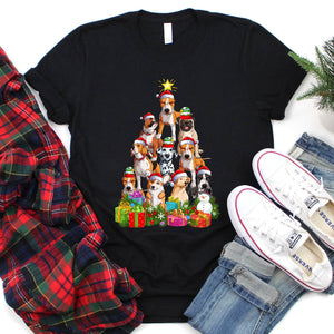 Dog Christmas Tree Dog Xmas T-Shirt for Men Women Girls Kids